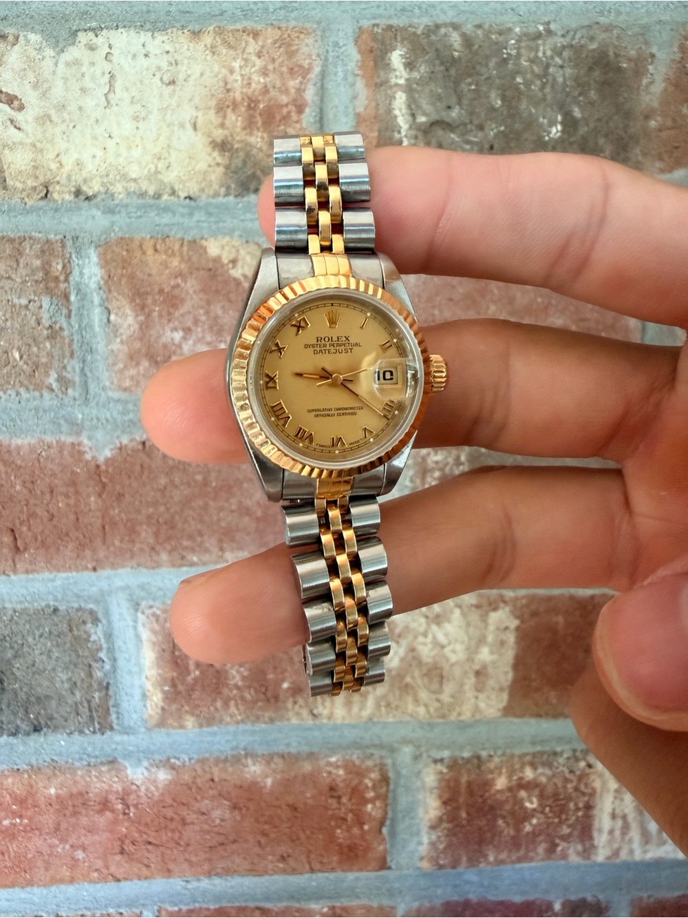 Rolex Datejust Two-Tone Ladies Watch Champagne Roman Dial